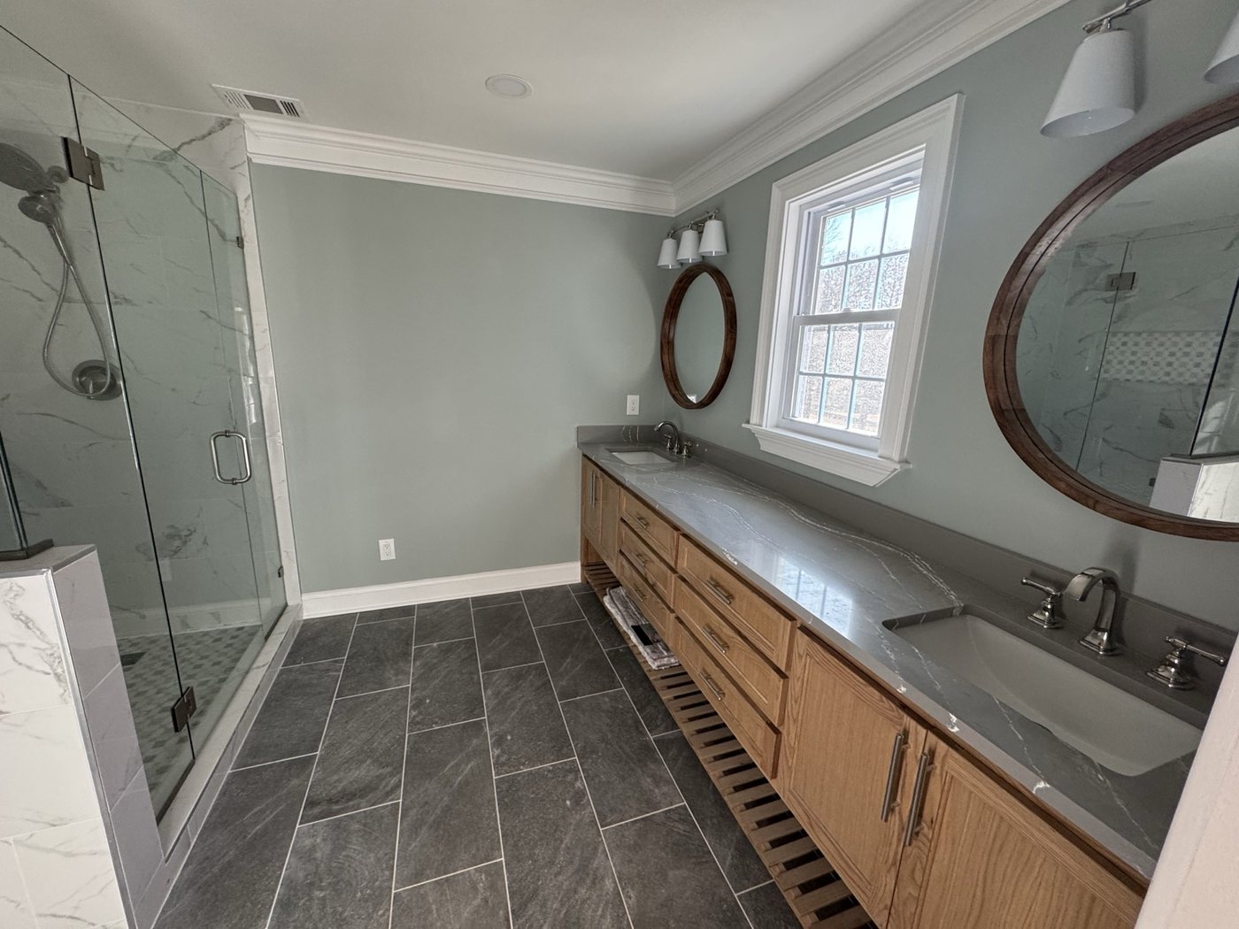 Bathroom vanity and finish work